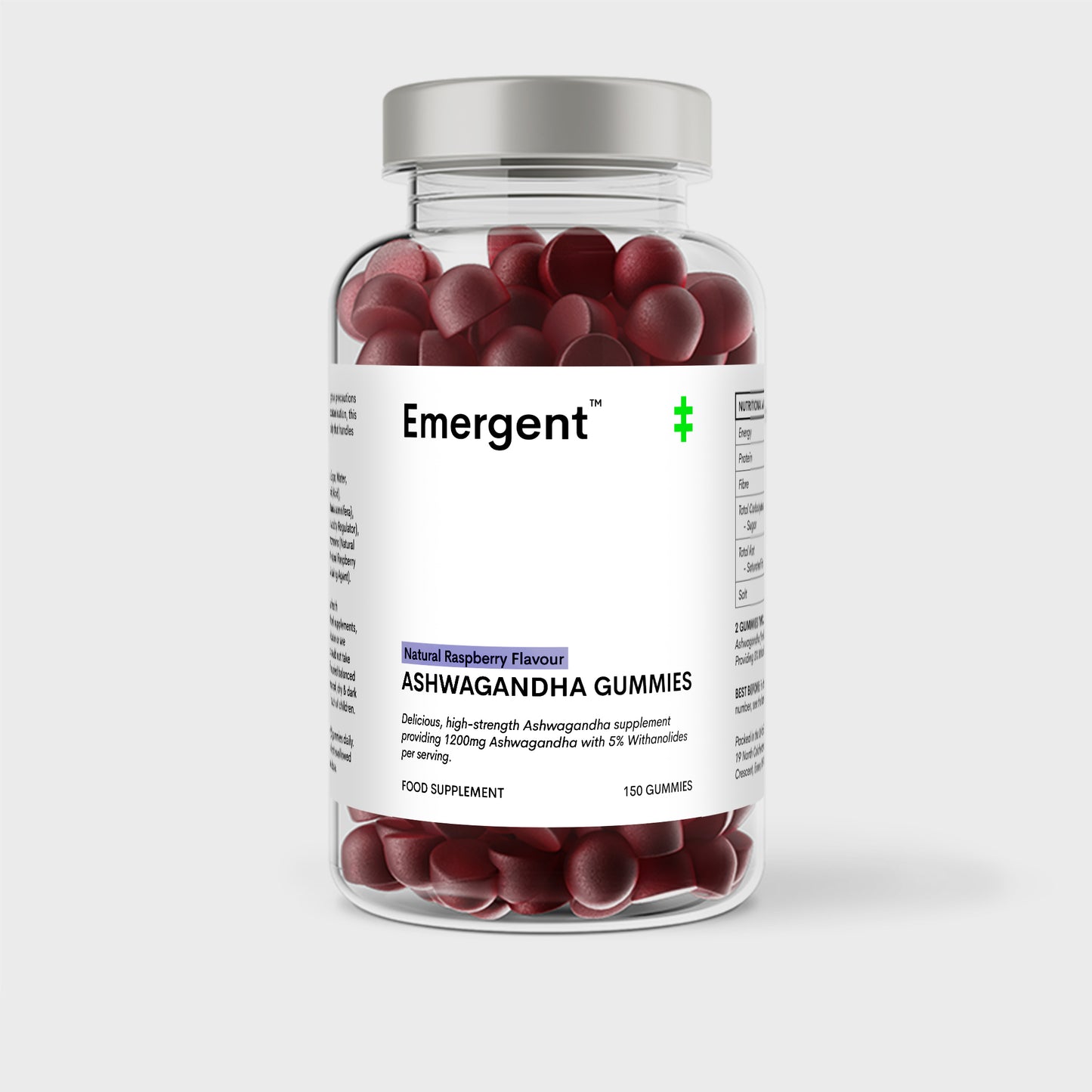 150 Gummies - Ashwagandha 600mg - Natural Raspberry Flavour