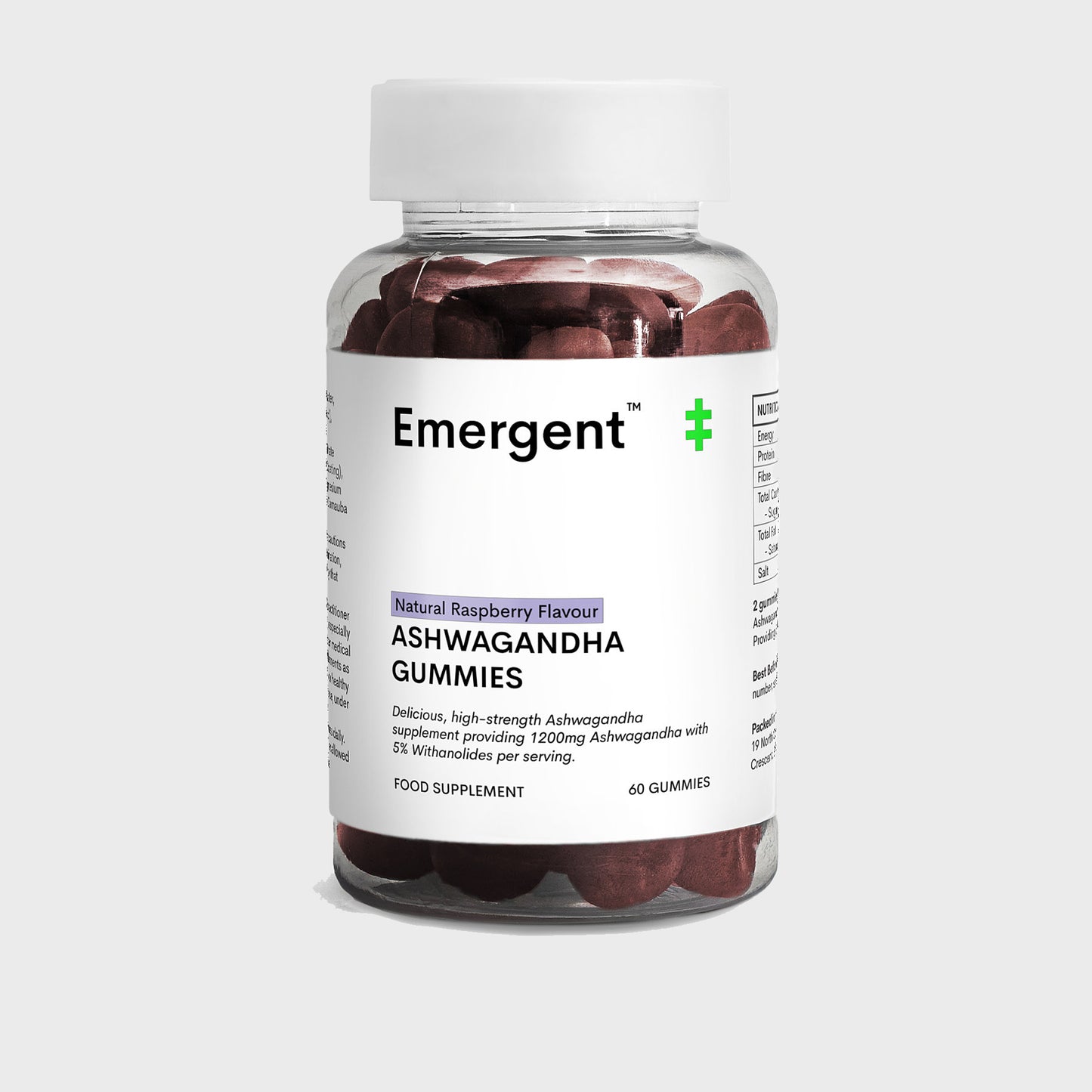 60 Gummies - Ashwagandha 600mg - Natural Raspberry Flavour